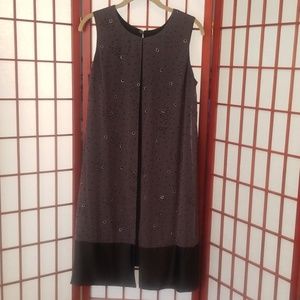 Gray/black dress with silver sparkles.